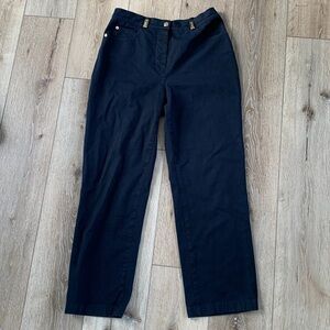 St. John Sport By Marie Gray Black Straight Leg Hi Rise Pant